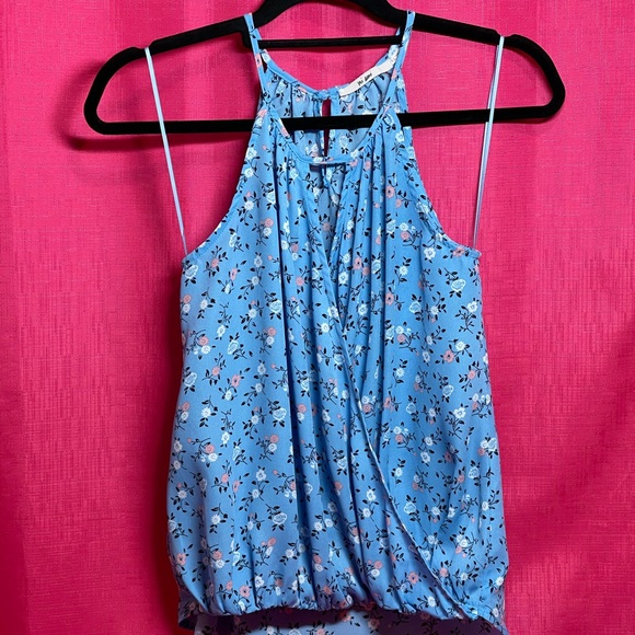 MI AMI FLORAL DRAPED HALTER TOP SIZE XS - Picture 2 of 8